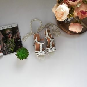 Franco Sarto "Suzy" White Leather Wedge